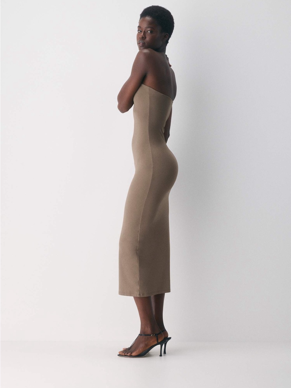 Aritzia Original Contour Enrapture Maxi Tube Dress In Folio Brown Size XS - Picture 3 of 11
